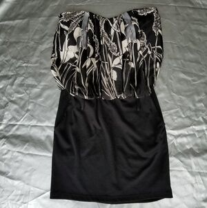 New BouBou Floral Pattern Strapless Sweetheart Mini Cocktail Dress Size Small